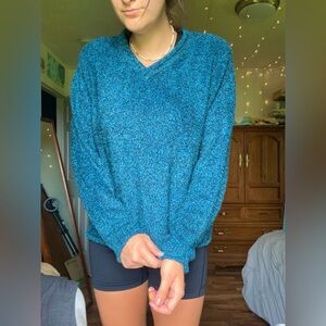 Croft & barrow blue fuzzy sweater